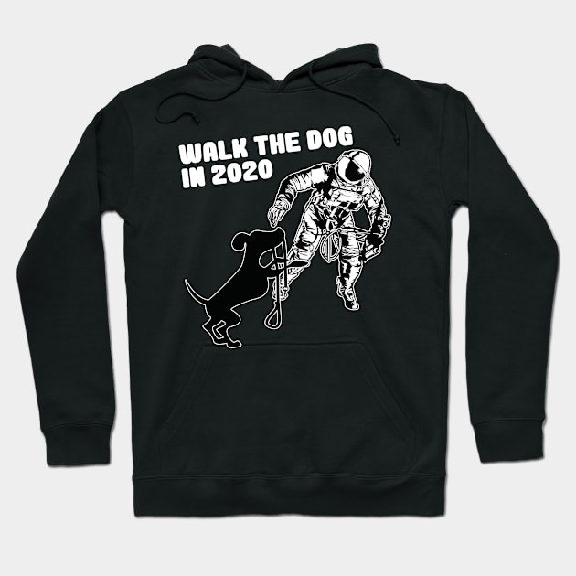 Astronaut leads dog to walk in protective suit! Hoodie by The Hammer